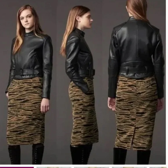 Carine Roitfeld Paris for Uniqlo pencil skirt in army green size 2 - Picture 1 of 12